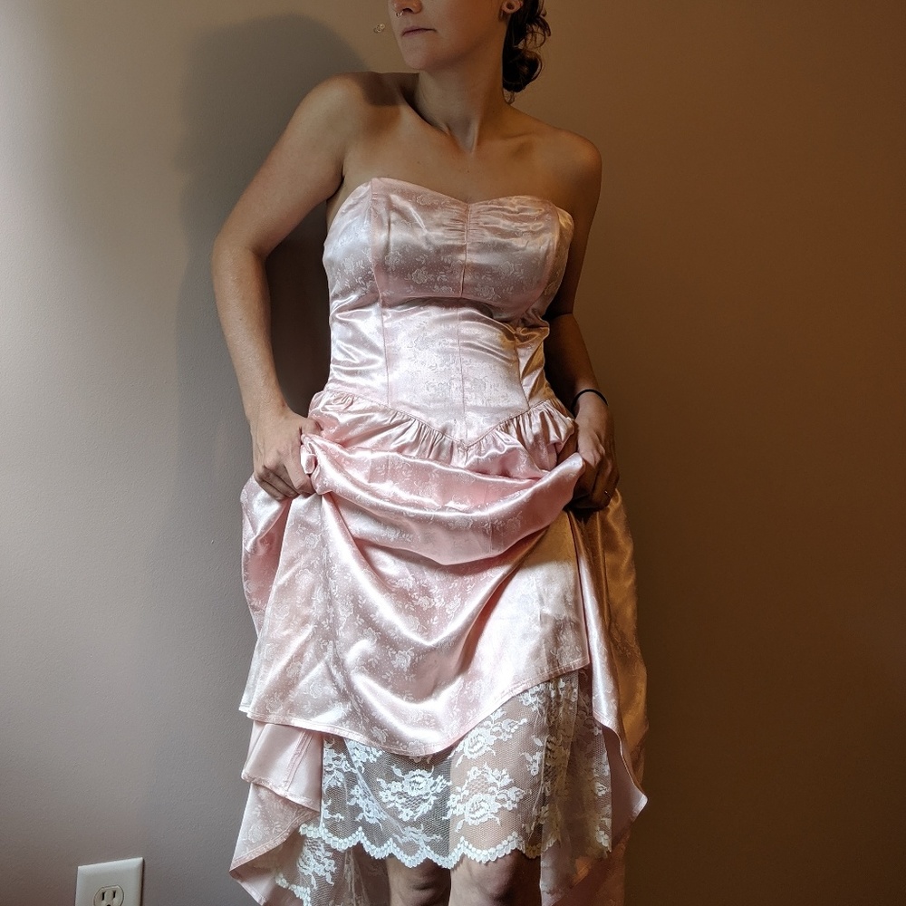 Vintage Pink and lace dress